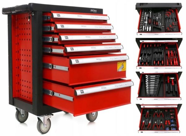 Įrankių spintelė su 263 įrankiais KRAFT&DELE KD361