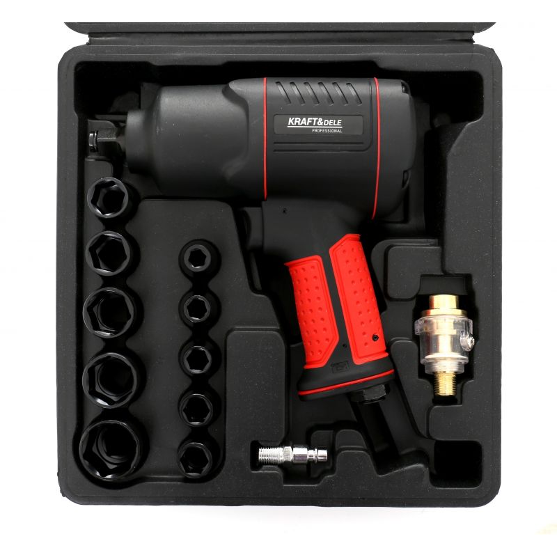 Pneumatinis – smūginis veržliasukis su galvutėmis 1200 Nm – Kraft&Dele