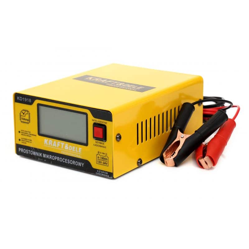 Akumuliatoriaus įkroviklis su mikroprocesoriumi 10A - KraftDele KD1918