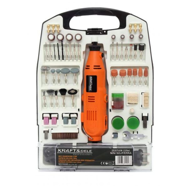 Mini šlifuoklis su 235 priedais KRAFT&DELE KD10245 (270 W)
