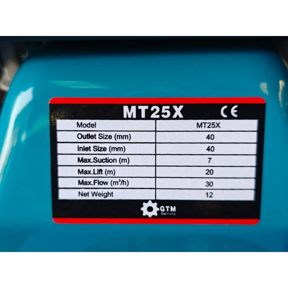 Benzininis vandens siurblys GTM MT25X (3,7 kW)