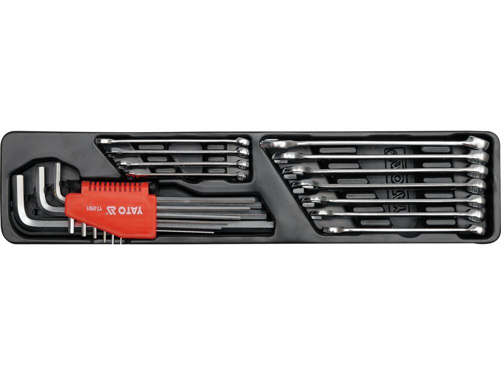 Įrankių rinkinys metalinėje dėžėje YATO YT-3895 (62 vnt.)