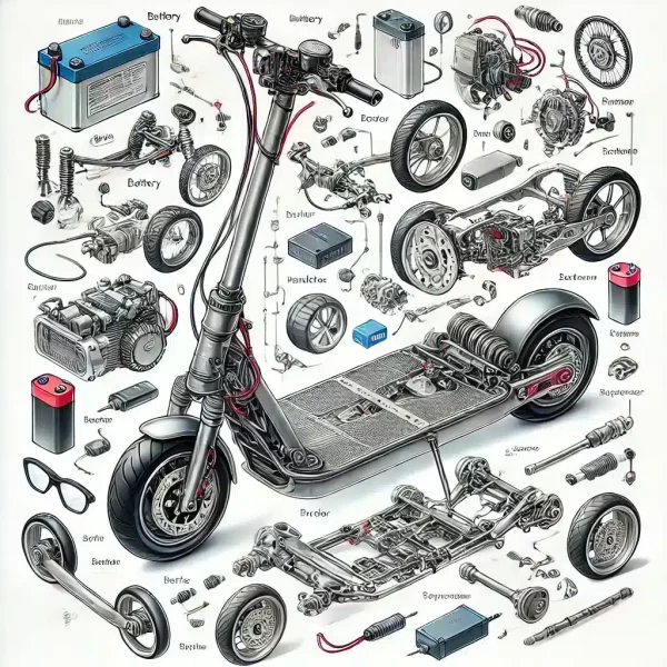 Elektrinių paspirtukų dalys